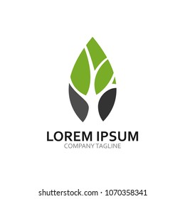 ecology logo modern leaf tree icon illustration