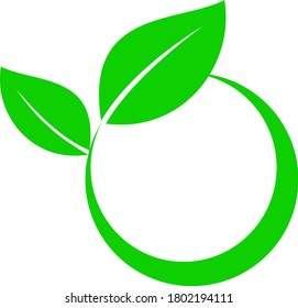ecology logo. simple nature logo shaped leaf and circle.