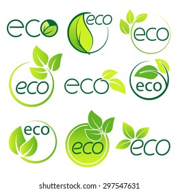 Ecology  Logo Symbol Set Vector