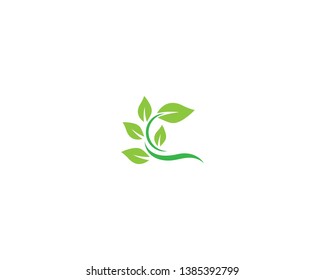 Ecology logo template vector icon illustration