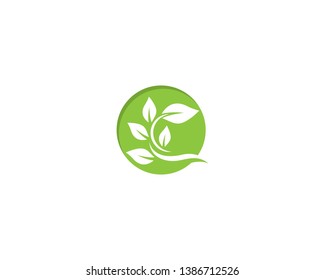 Ecology logo template vector icon illustration