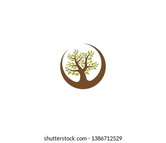 Ecology logo template vector icon illustration