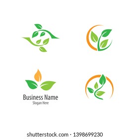 Ecology logo template vector icon illustration