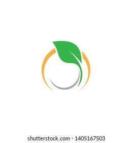Ecology logo template vector icon illustration
