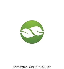 Ecology logo template vector icon illustration