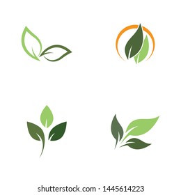 Ecology logo template vector icon illustration