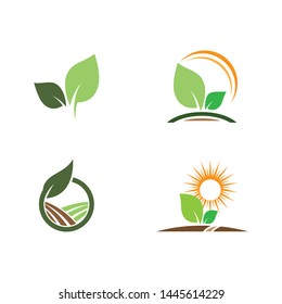 Ecology logo template vector icon illustration