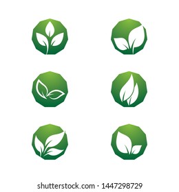 Ecology logo template vector icon illustration