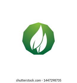 Ecology logo template vector icon illustration