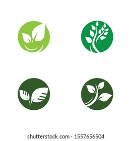 Ecology logo template vector icon illustration design