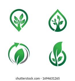Diseño de icono vectorial de la plantilla de logotipo ecológico