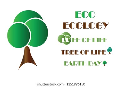 ecology logo - tree vector - earth day - tree of life - eco friendly concept