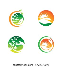 Ecology logo vector icon illustration design
