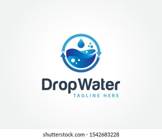 Ecology logo, Water Drop Logo, Water Drop Design Vector Template vector illustration