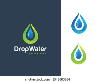 Ecology logo, Water Drop Logo, Water Drop Design Template vector illustration