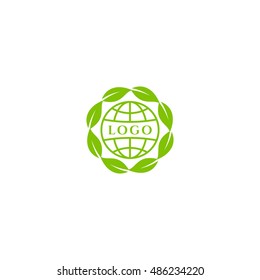 Ecology logo,Green vector element