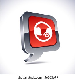 Ecology metallic 3d vibrant balloon icon.