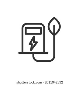 Icono de línea mínima de ecología. Diseño de símbolo de trazo web. Signo de ecología aislado en un fondo blanco. Icono de línea Premium.