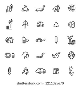Ecology minimal thin line web icon set. Outline icons collection. Simple vector illustration