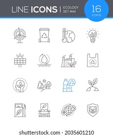 Ecology - modern line design style icon set