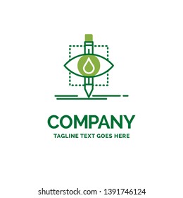 Ecology, monitoring, pollution, research, science Flat Business Logo template. Creative Green Brand Name Design.