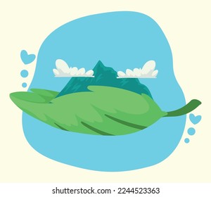 ecology mountain in leaf plant