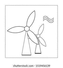 Ecology and nature care icon. Protection and preservation of the environment. Conservation planet natural bio resources by windmill energy