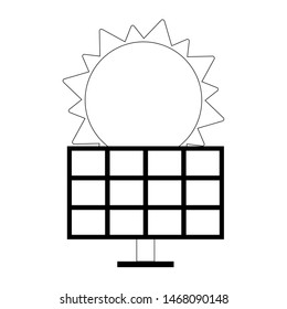 ecology nature environment save solar panels power energy with sun cartoon vector illustration graphic design