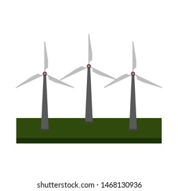 ecology nature environment save, wind turbines nature energy cartoon vector illustration graphic design