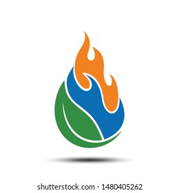 Ecology Nature Flame Icon Vector Logo Template. Vector EPS 10.