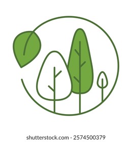 Ecology and Nature Green Icon. Concept of Green Technology, Climate Change, Environmental Sustainability Symbol in Minimal Style. Editable Stroke Vector Illustration Line Icon