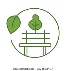 Ecology and Nature Green Icon. Concept of Green Technology, Climate Change, Environmental Sustainability Symbol in Minimal Style. Editable Stroke Vector Illustration Line Icon