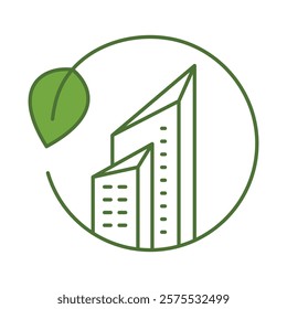 Ecology and Nature Green Icon. Concept of Green Technology, Climate Change, Environmental Sustainability Symbol in Minimal Style. Editable Stroke Vector Illustration Line Icon