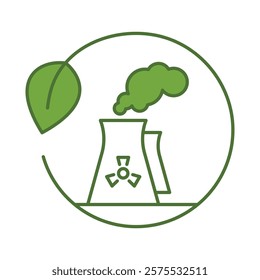 Ecology and Nature Green Icon. Concept of Green Technology, Climate Change, Environmental Sustainability Symbol in Minimal Style. Editable Stroke Vector Illustration Line Icon