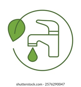 Ecology and Nature Green Icon. Concept of Green Technology, Climate Change, Environmental Sustainability Symbol in Minimal Style. Editable Stroke Vector Illustration Line Icon