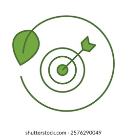 Ecology and Nature Green Icon. Concept of Green Technology, Climate Change, Environmental Sustainability Symbol in Minimal Style. Editable Stroke Vector Illustration Line Icon