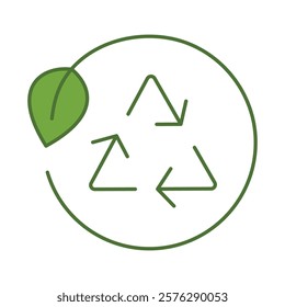 Ecology and Nature Green Icon. Concept of Green Technology, Climate Change, Environmental Sustainability Symbol in Minimal Style. Editable Stroke Vector Illustration Line Icon