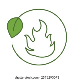 Ecology and Nature Green Icon. Concept of Green Technology, Climate Change, Environmental Sustainability Symbol in Minimal Style. Editable Stroke Vector Illustration Line Icon