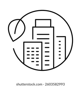 Ecology and Nature Green Icon. Concept of Green Technology, Climate Change, Environmental Sustainability Symbol in Minimal Style. Editable Stroke Vector Illustration Line Icon