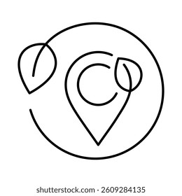 Ecology and Nature Green Icon. Concept of Green Technology, Climate Change, Environmental Sustainability Symbol in Minimal Style. Editable Stroke Vector Illustration Line Icon