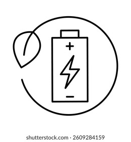 Ecology and Nature Green Icon. Concept of Green Technology, Climate Change, Environmental Sustainability Symbol in Minimal Style. Editable Stroke Vector Illustration Line Icon