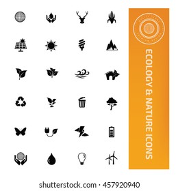 Ecology and nature icon set. vector