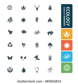 Ecology and nature icon set. vector