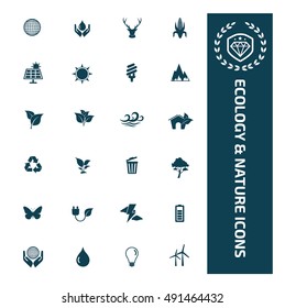 Ecology and nature icon set. vector