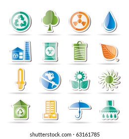Ecology and nature icons -vector icon set