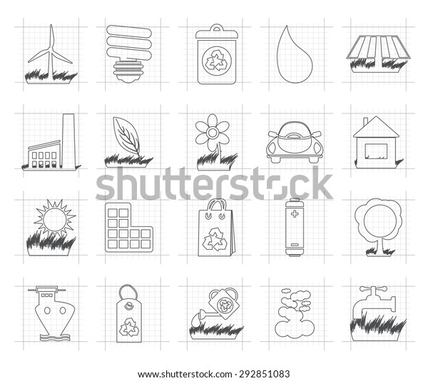 Ecology and nature\
icons - vector icon\
set