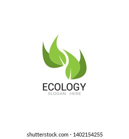 Ecology nature leaf logo vector