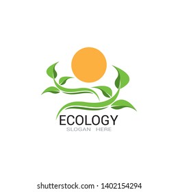 Ecology nature leaf logo vector