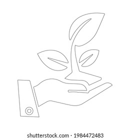 Ecology nature plant leaf icon outline
