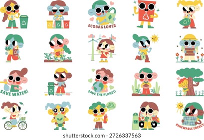 Ecology And Nature Preservation Illustrations Vector Illustration. Illustration symbol design template for web mobile UI element.